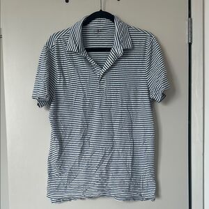 J. CREW Classic Striped Polo Shirt - Black and White
